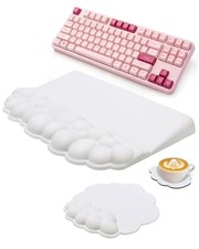 Ergonomic Cloud Wrist Rest Set for Keyboard and Mouse, White