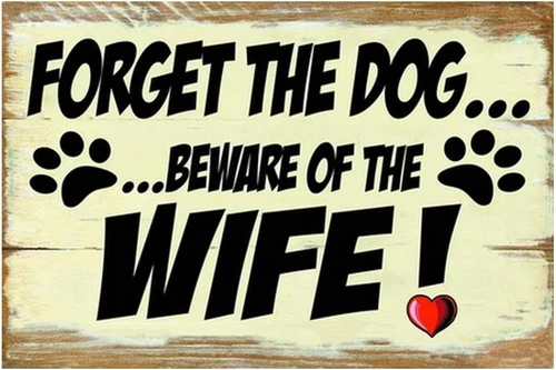 Retro Funny Garage Tin Sign Metal Poster Vintage Wall Décor, Forget Dog Beware o