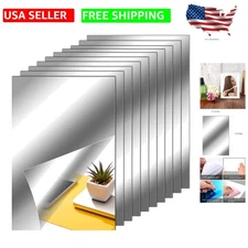 Modern 10-Pack Mirror Sheets - Self-Adhesive, 6x9 Inch for Chic Wall Decoration
