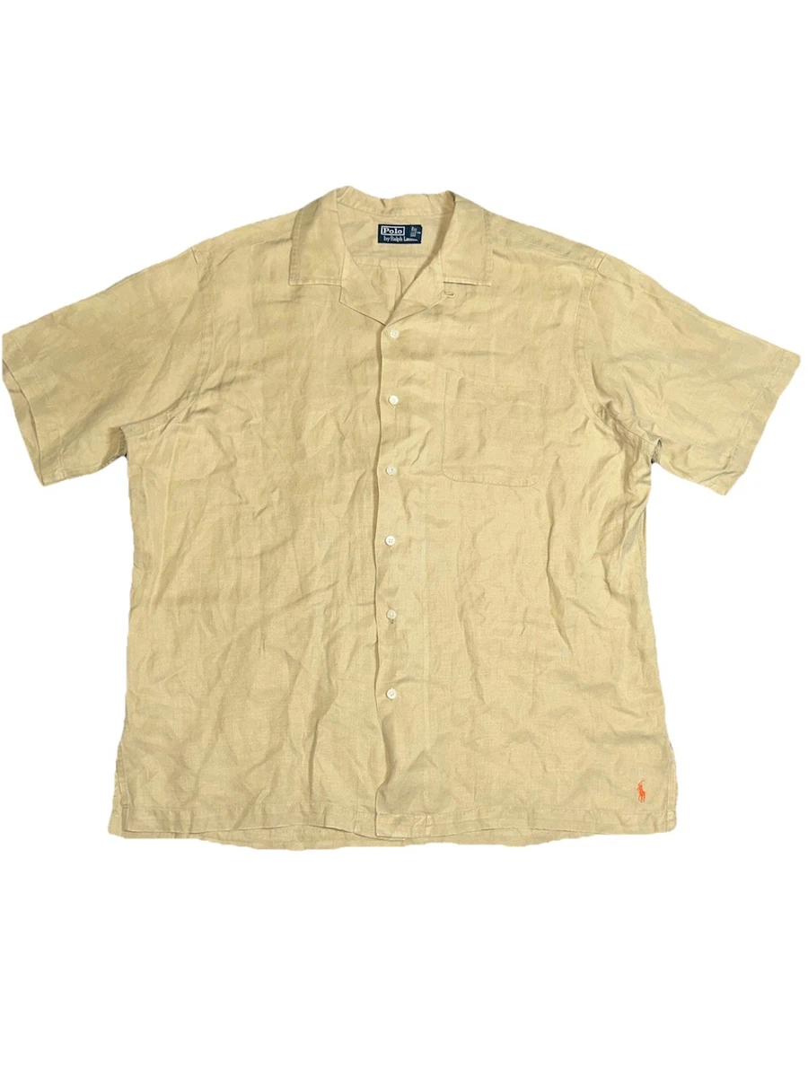 Polo Ralph Lauren Silk Short Sleeve Button-Up Casual Button-Down