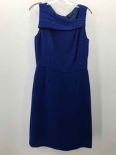 Pre-Owned Tahari Blue Size 8 Shift Knee Length Sleeveless Dress