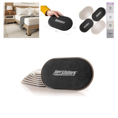 Beige Self-Adhesive Furniture Sliders for Effortless Moving on Carpets - 8 Pack