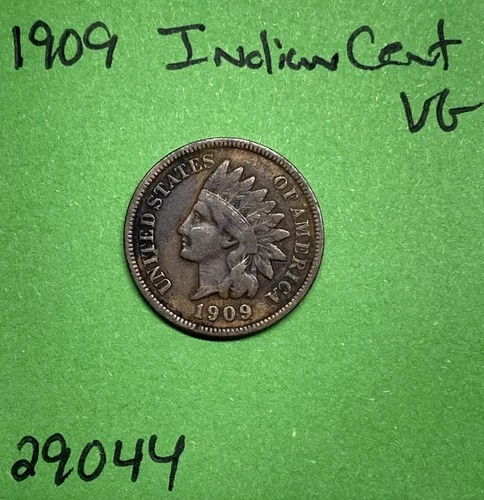 1909 Indian Head Cent / Penny 1c Vg Very Good