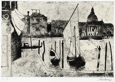 ENRICO PAULUCCI  "VENEZIA, 1968  (Isola di San Giorgio)  Acquaforte con fondino