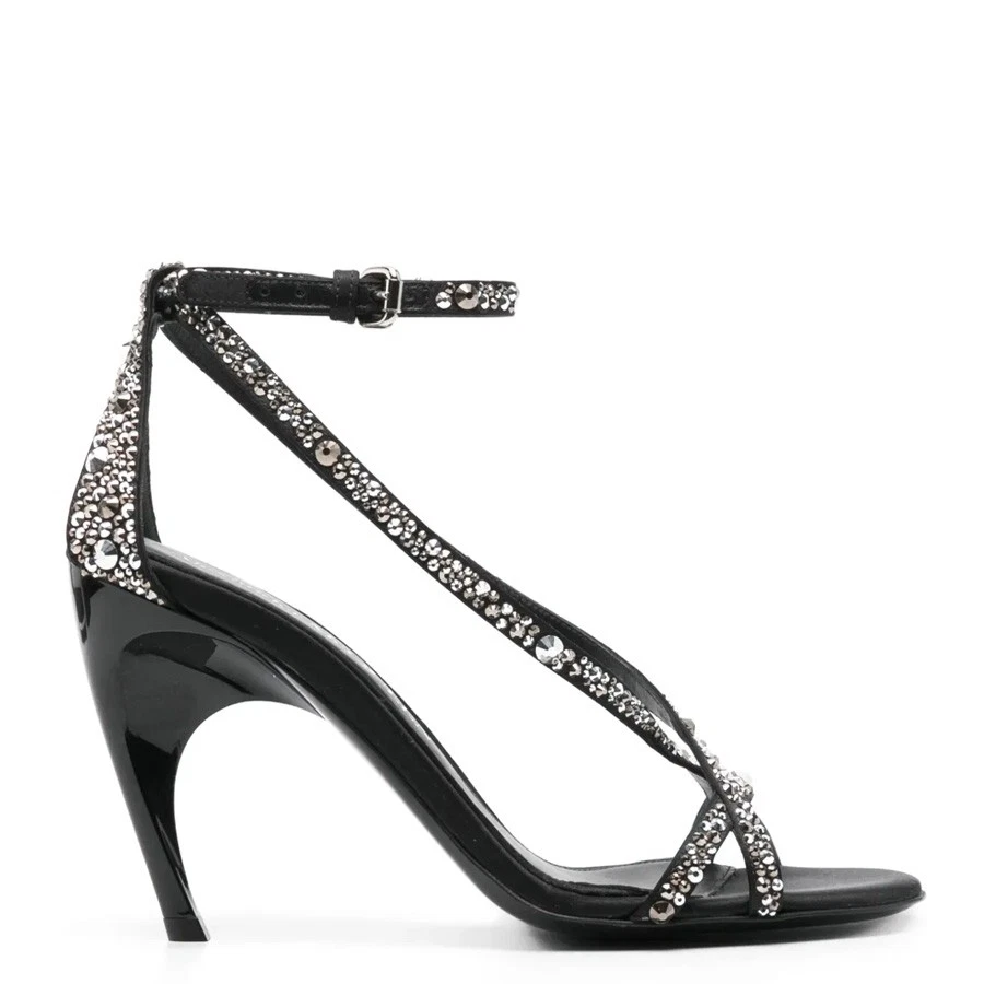 Sandali Alexander Mcqueen Armadillo 95 mm in raso ritorto marca taglia 36 (taglia US