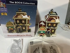 2004 Lemax Carole Towne Collection DREW'S BICYCLE SHOP EUC