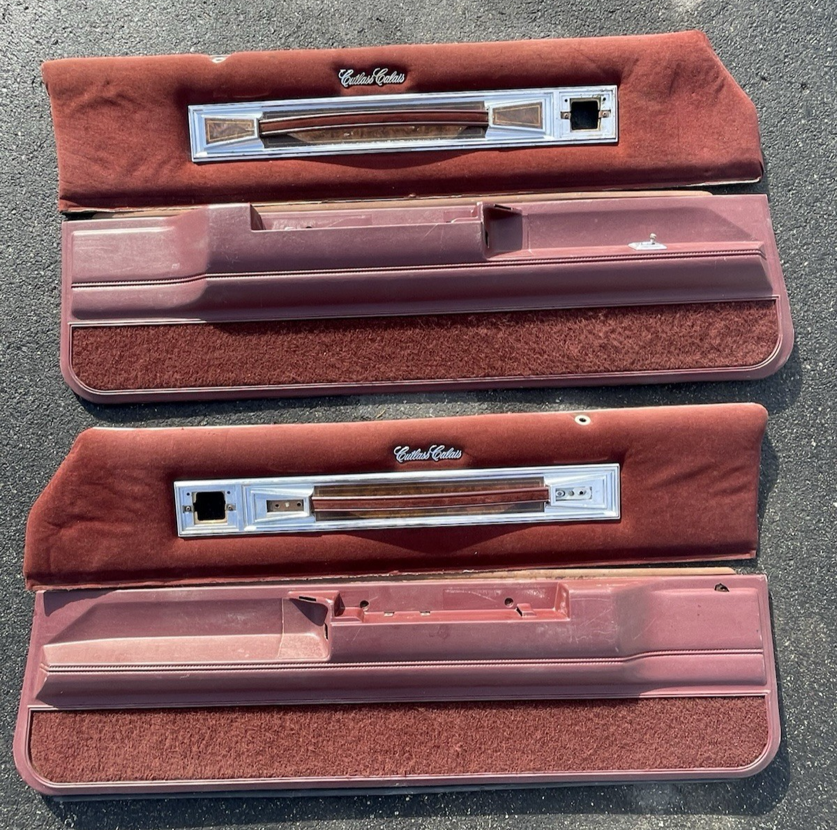 1978-1988 Oldsmobile Cutlass Calais Door Panels Set Maple Red