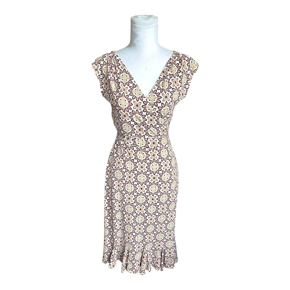 Vestido midi retro floral vintage y2k 90’s London Times talla 4 lazo cintura hippy boho Foto 2 de 4