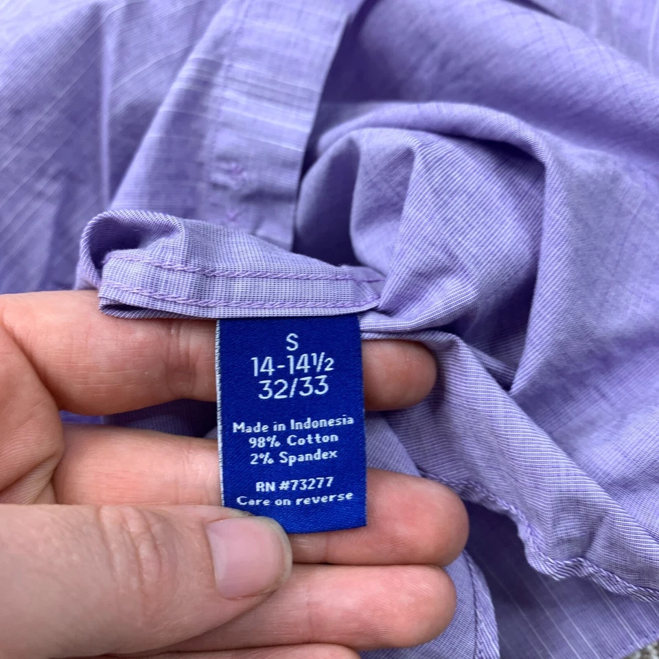 Apt. 9 Premier Flex Slim Fit Dress Shirt 14-14.5 Long Sleeve Heather Purple - Image 4 of 4