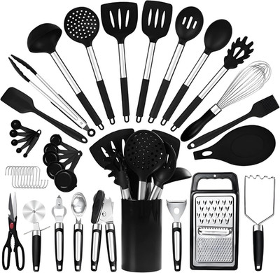 40Pcs Silicone Cooking Utensils Set 446  Heat Resistance,  BPA Free Kitchen Uten