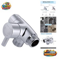 Universal Chrome  Brass Shower Diverter - Solid Metal 3-Way Connection System