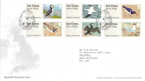 Birds Post and Go GB RM FDC Bristol 2011 (151506)