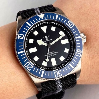 Tandorio 42MM  Titanium NH35A  Mechanical Men Watch Luminous Sapphire Crystal