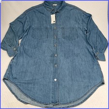 Papaya denim shirt dress size 10 blue cotton oversize