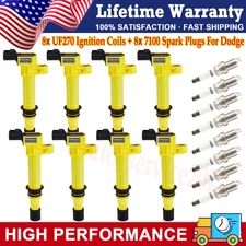 8x Ignition Coil and Spark Plug set For Dodge Ram 1500 4.7L V8 2002-2007 UF270