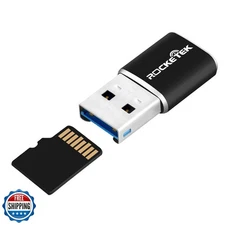 Rocketek Aluminum USB 3.0 Portable Memory Card Reader Adapter for