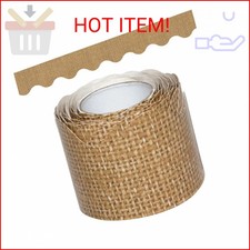 Teacher Created Resources Burlap Scalloped Rolled Border Trim - 50 ft - Decorate