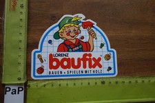 Alter Aufkleber Modellbau Holz-Spielzeug LORENZ BAUFIX (PaPD)