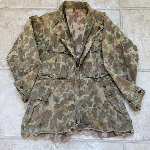 Vintage Frog Skin Camouflage Coverall Jacket WW2 Military Uniform