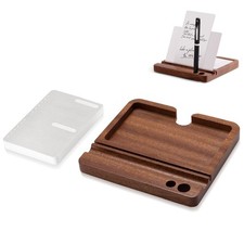 Daily To Do List Planner, 5x3 inches, Walnut stand and Planner Cards