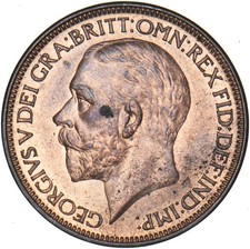 1927 Halfpenny - George V British Bronze Coin - Very Nice