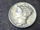 1940 MERCURY DIME AU/UNC