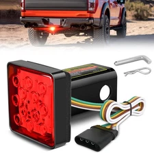 LED Trailer Hitch Cover Brake Light 2 Inch Receiver Red
