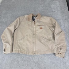 Tan Carhartt Detroit Jacket Blanket Lined J97 266 XL Beige Distressed Cottonwood