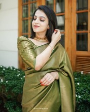 Ethnic Jacquard Saree Pakistani Style Indian Party Wear Sari Designer Blouse
