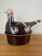 Vintage GEO Portugal Zoomorphic Turkey Terrine Ceramic Dish With Lid MCM Retro