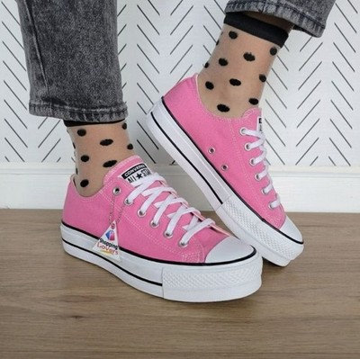  Converse Chuck Taylor Lift Platform Low  9.5 Women shoes Sneakers Pink A06508F