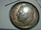 Nice Rainbow 1946 P Roosevelt Dime - actual coin in photo