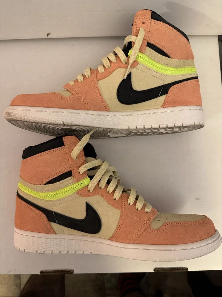 Air Jordan 1 переключатель высоты розовый вольт размер 10,5 (с оригинальной коробкой) - Изображение 3 из 4