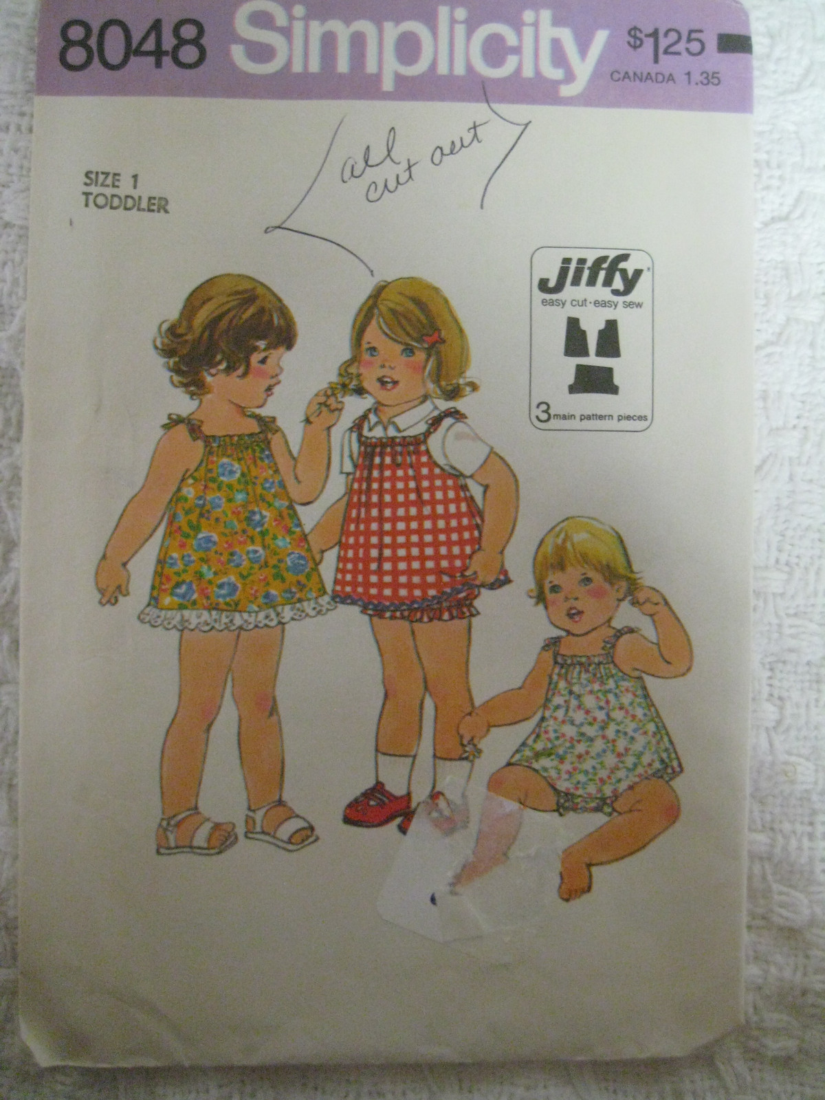 Vintage Simplicity DRAWSTRING NECK CASINGS DRESS BLOOMERS Sewing Pattern Toddler