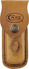 Case XX Medium Job Sheath Brown Leather Construction Fits Folding Knife Up To 4