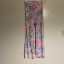 Lilly Pulitzer XXS Multi Carnivale Coral Bal Harbour Mid-Rise Palazzo Pant NWT