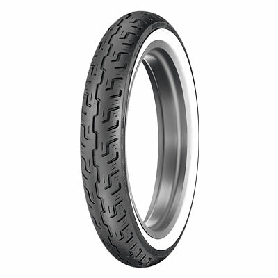 Neumático delantero ancho de pared blanca Dunlop 100/90-19 (57H) D401 para Harley - Imagen 1 de 1