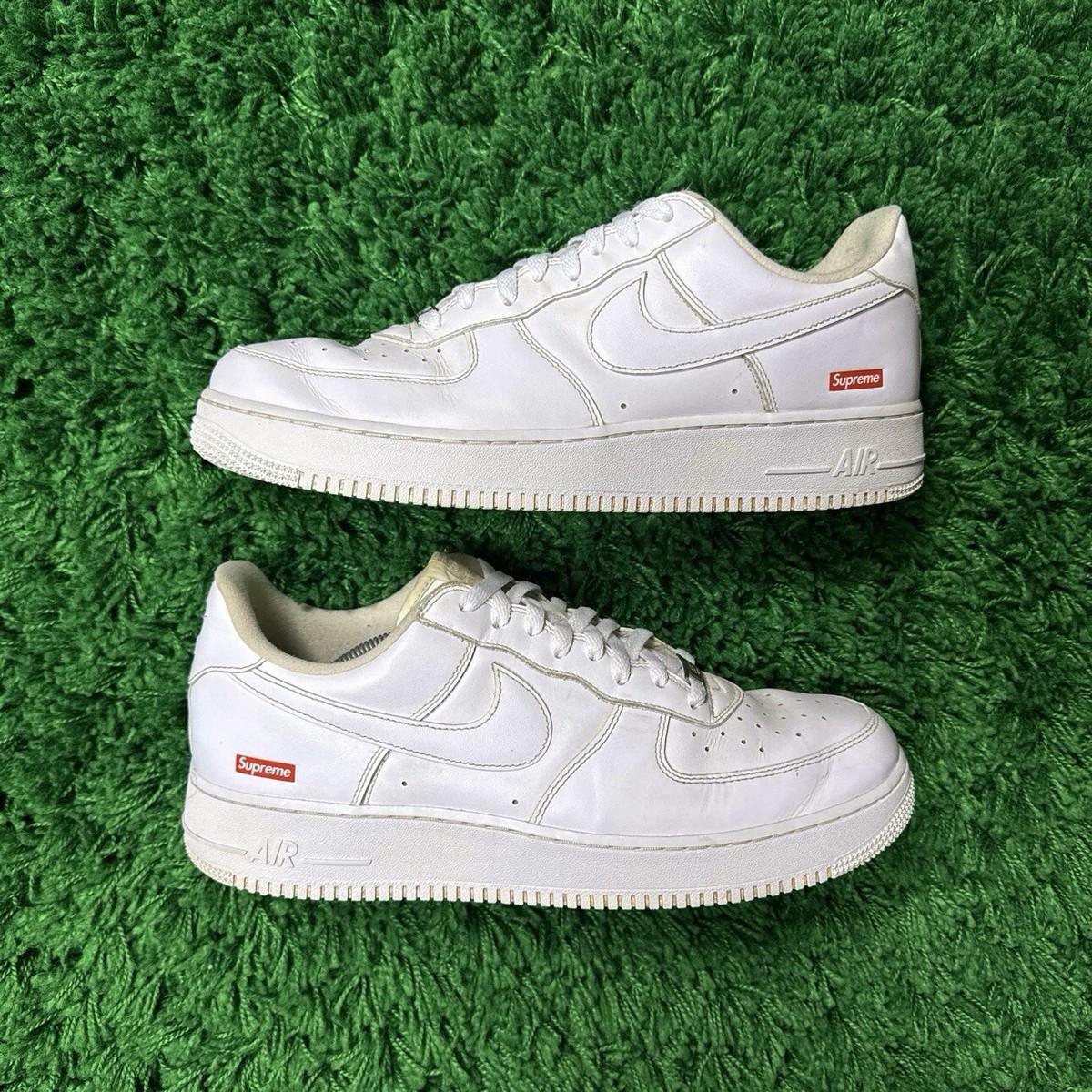 Size 12 - Nike Air Force 1 x Supreme Low Box Logo - White Size 12 - Nike Air Force 1 x Supreme Low Box Logo - White