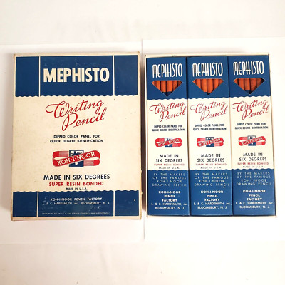 Mephisto No 4 Writing Pencils #465 Koh-I-Noor 1/2 Gross 6 Boxes New USA Vintage