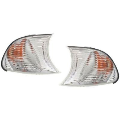 DEPO White Lens Corner Signal Light Set For 2000-2001 BMW 3 Series Coupe Conv
