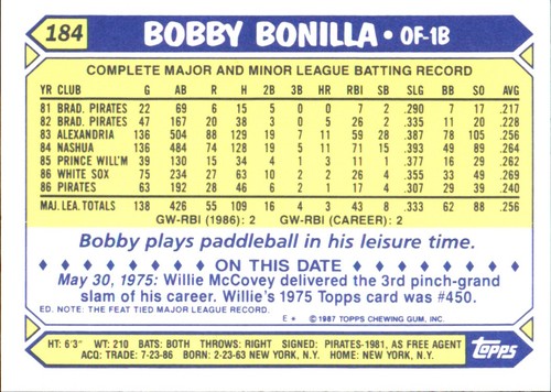 1987 Topps TIFFANY MLB Singles Choisissez vos joueurs d'équipe GLOSSY préférés #2 - #266 - Photo 364 sur 520