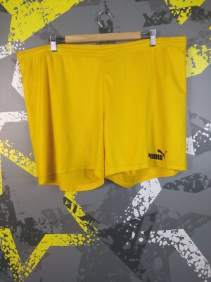 Puma Vintage Football Soccer Shorts 90s Yellow Polyester Mens