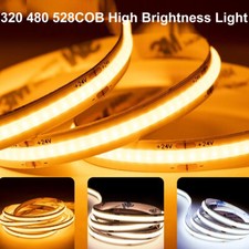 5M 10M COB LED Strip dc24V 320 480 528Leds/M High Brightness COB LED Tape Ribbon