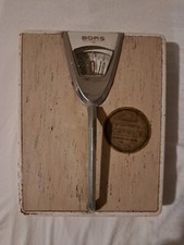 Vintage Borg Bathroom Scale Mid Century Modern Bubble Glass Beige Linoleum