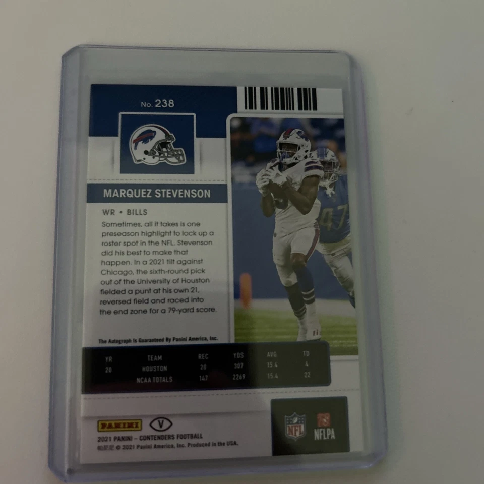 2021 Panini Contenders - Rookie Ticket Wild Card Round #238 Marquez Stevenson - Image 2 of 2