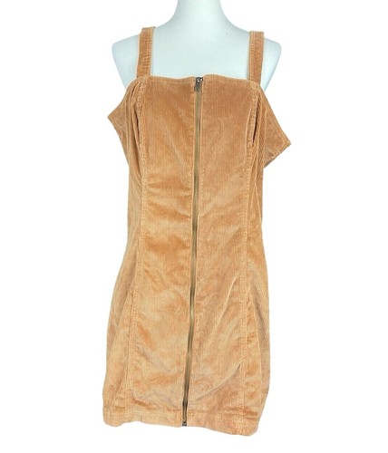 rust brown color dress Golden Brown Overall Dress Set main image 0