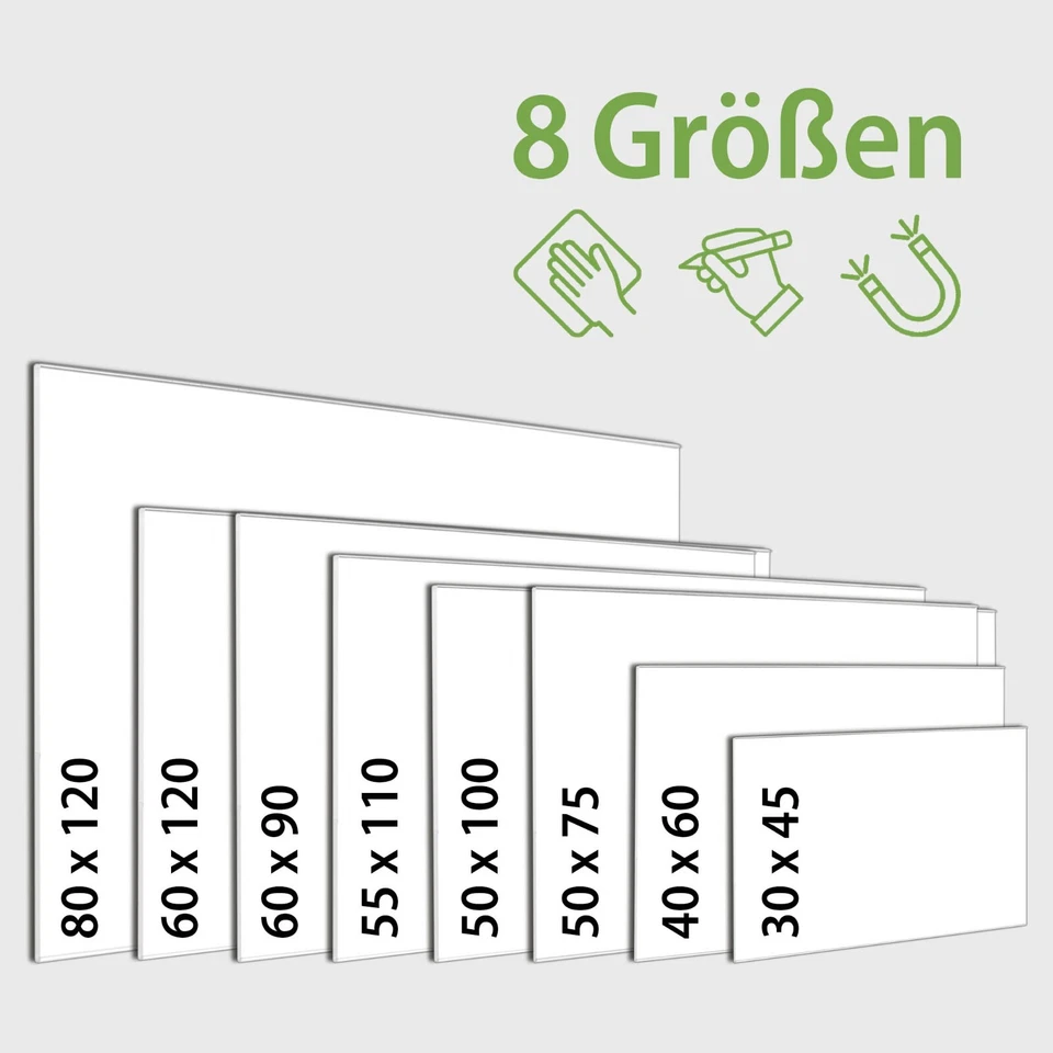 Glas Magnettafel weiß m. 4 Magneten Memoboard Pinnwand magnetisch Whiteboard - Bild 4 von 4