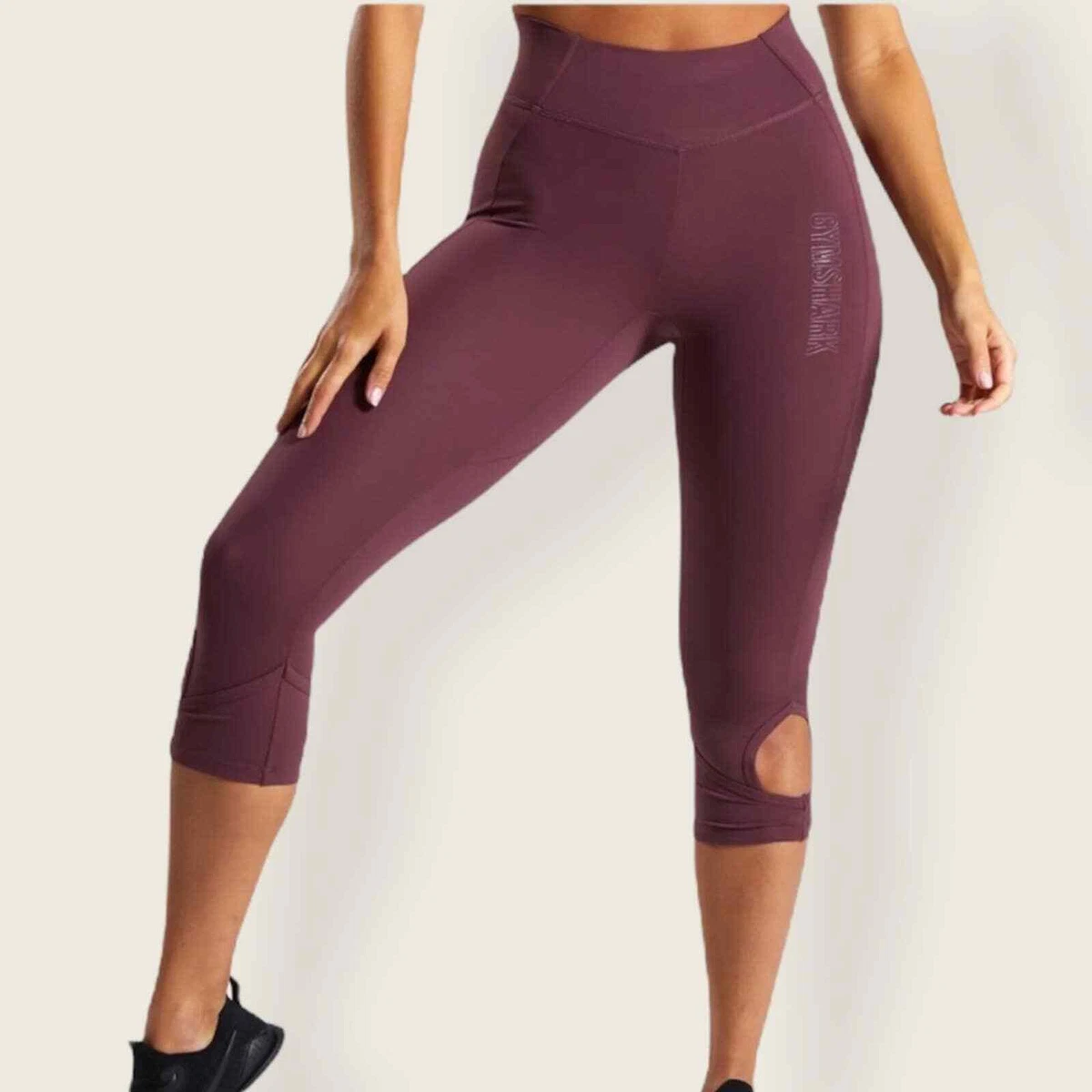 Gymshark Studio Cropped Legging High Rise Winter Berry Mauve Extra Small  Women’s