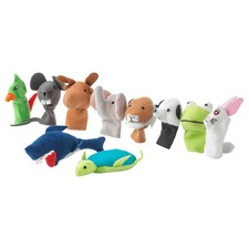 TITTA DJUR Finger puppets, Pack of 10 one size, assorted colors, animals , NWT