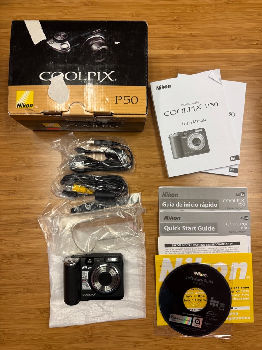 Nikon Coolpix P50 8.1MP Zoom 3.6x Noir Compact Appareil Photo Numérique
